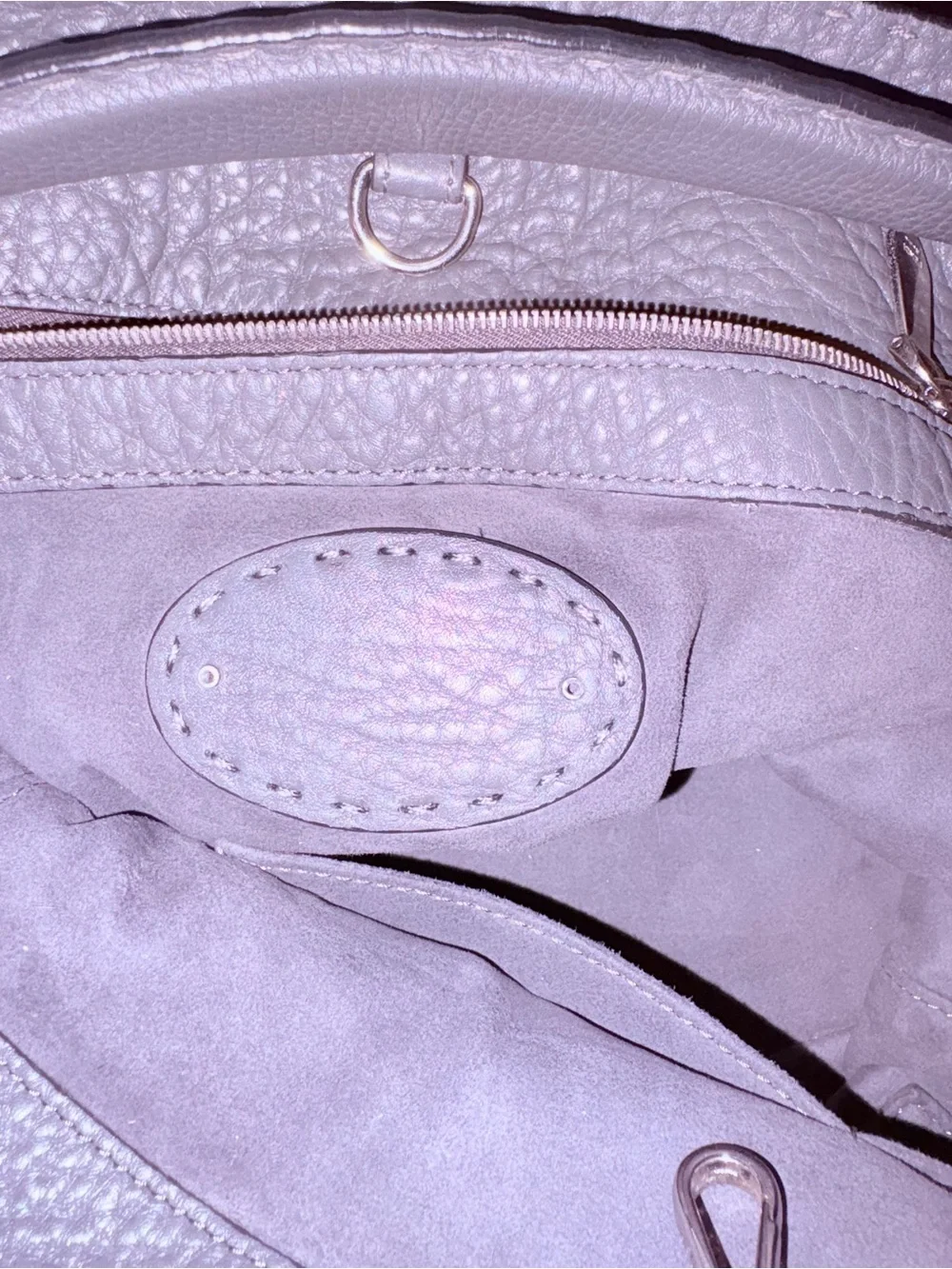 Fendi Selleria Large Anna 2-Way Tote Bag - Grey Pebbled Leather w/ CoA
